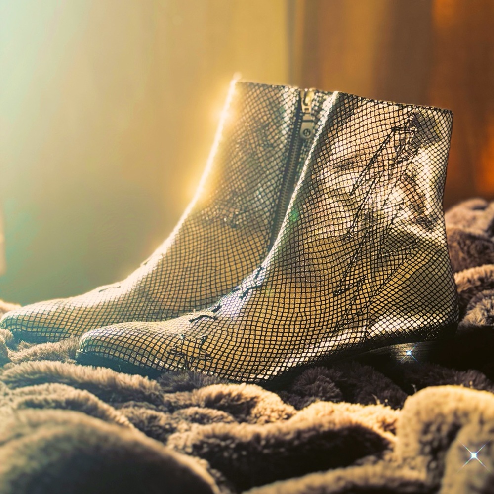 Silver Disco Bolt Boots